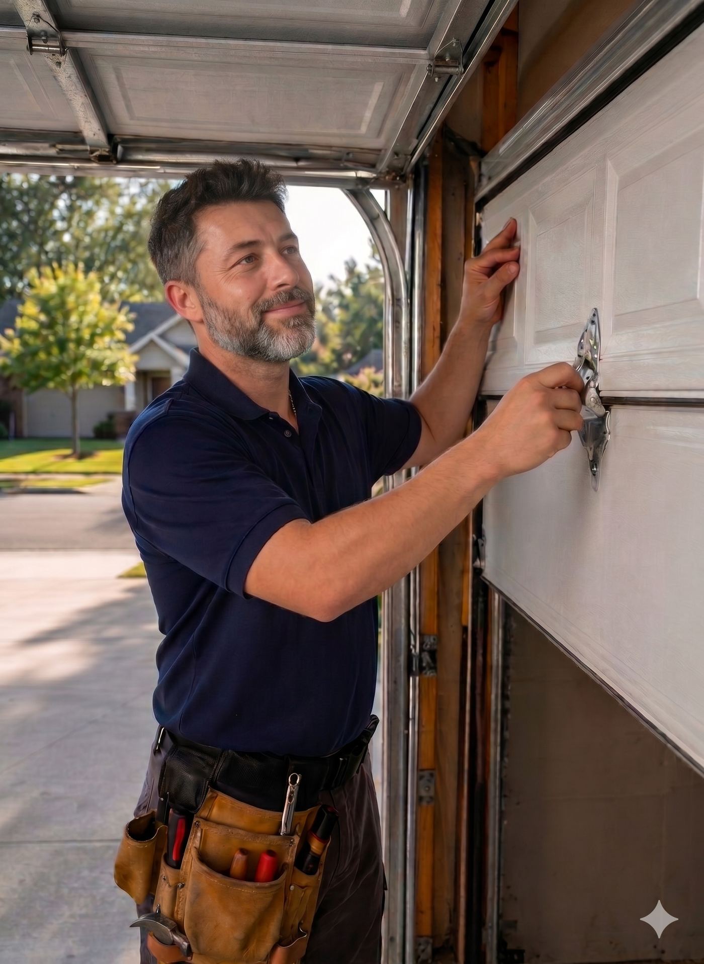 EverLiftDoors senior technician at work on a residential door